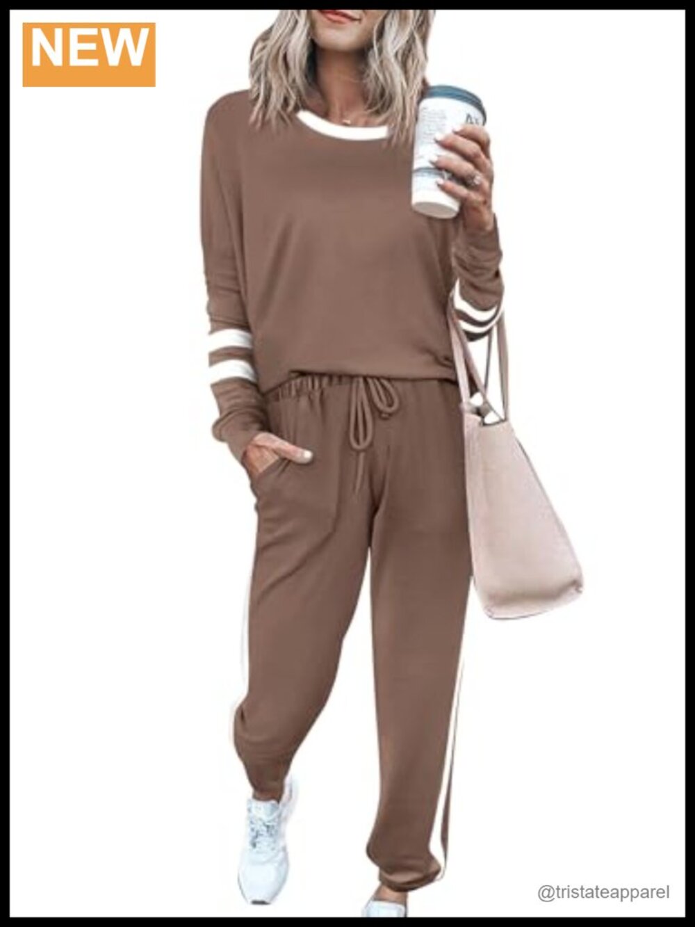 PRETTYGARDEN Women's 2 Piece Lounge Set Long Sleeve Sweatshirt Jogger Pants